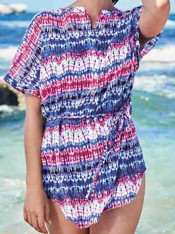 ROSA FAIA BEACH BAJO tunique blouse blue/pink