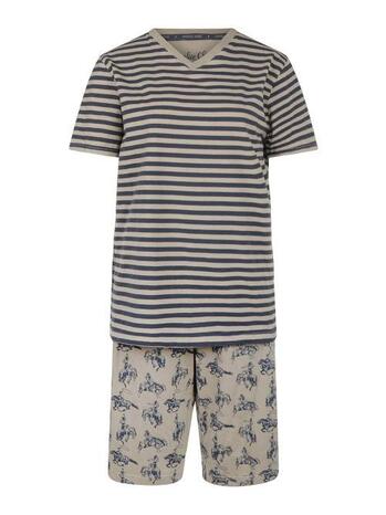 CHARLIE CHOE RODEO Zand/Blue Heren pyjama short 