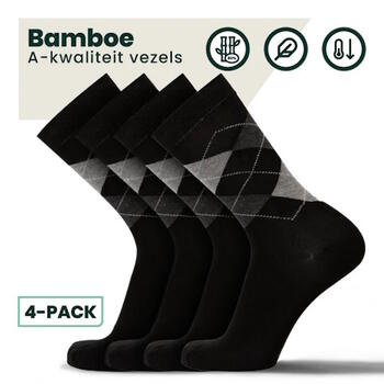 BAMBOOSA STEVE Sokken Black/Print 4 pack