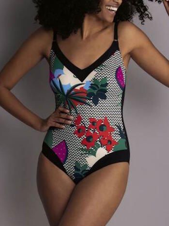 Rosa Faia Beach Mabela black print badpak