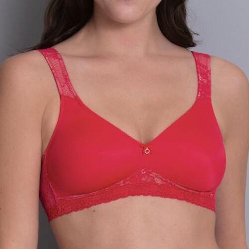 minimizer bra, non wired, padded, lace rose, rosa faia.