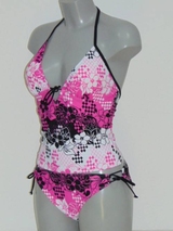 Shiwi Modern Flora white/pink tankini set