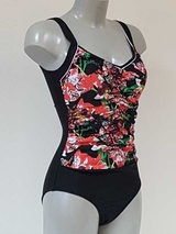 Lentiggini Floral  red/black bathingsuit