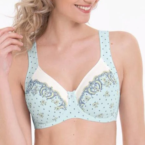 Anita Belvedere blue/print soft-cup bra