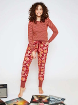 Charlie Choe Flower Power red/print pyjama pant