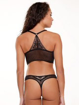 LingaDore Depths of black lingerie black thong