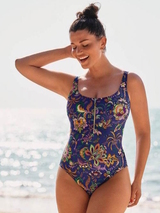 Rosa Faia Swimwear Elouise purple/print bathingsuit