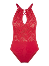 LingaDore Beach fabulous in red Lace red bathingsuit