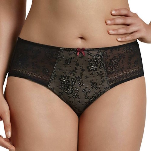 Rosa Faia Fleur black high waist brief