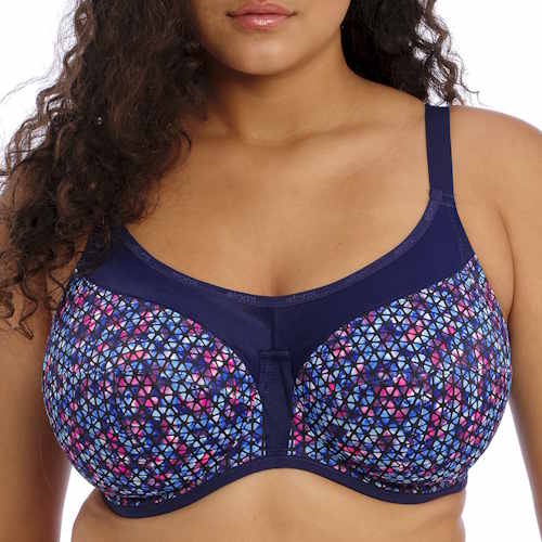 Elomi Energise navy/print sport bra